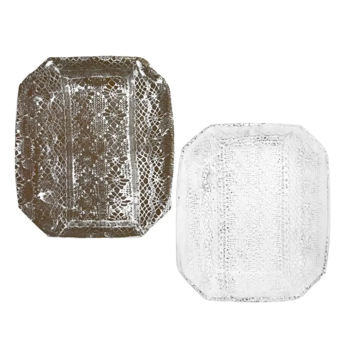 Dentelle Rectangular Raw Clay Plate