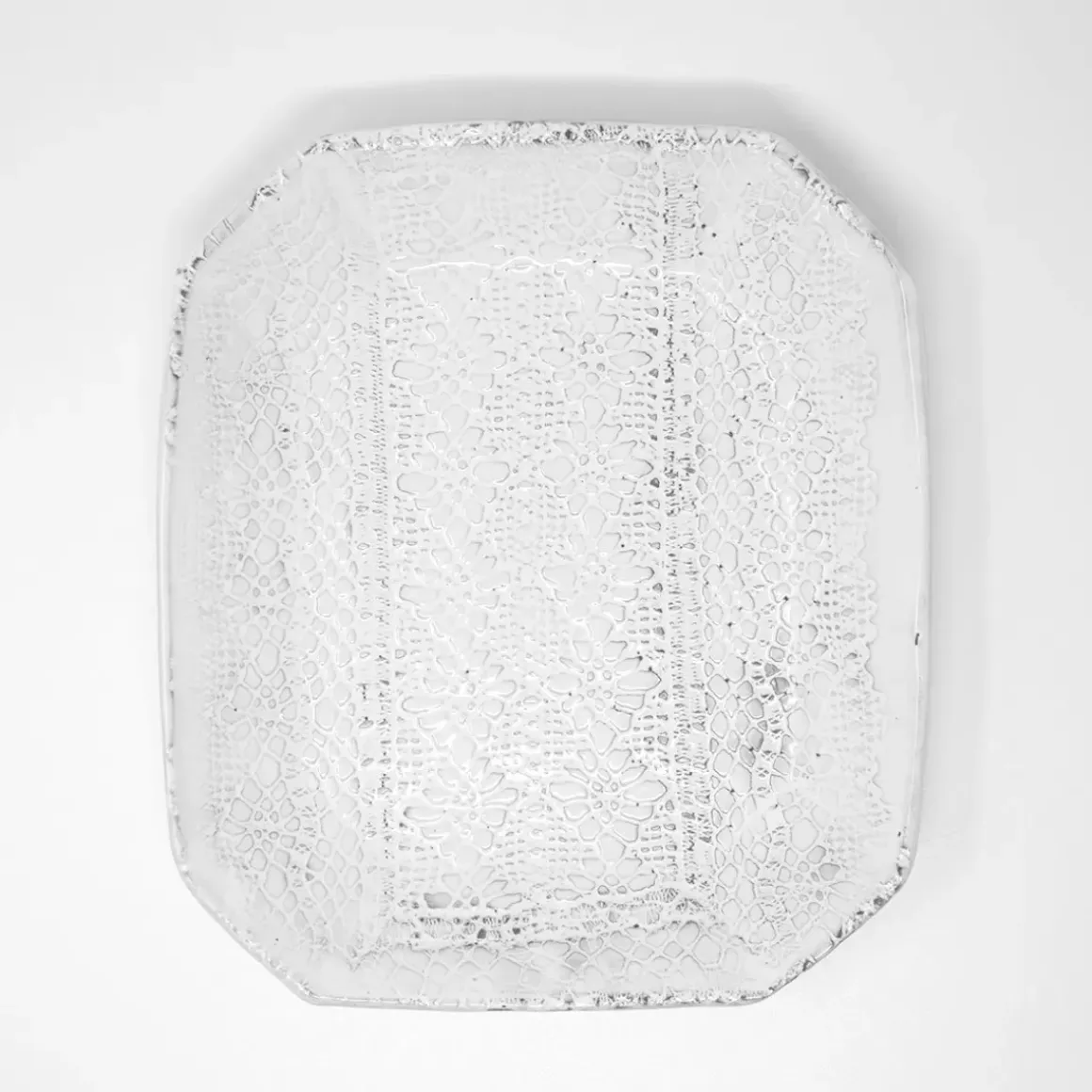 Dentelle Rectangular Raw Clay Plate